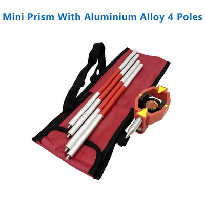 Mini Prism Offset Tembaga Lapisan Dengan Alloy Aluminium 4 Kutub Penggantian untuk Total Stasiun Surveying